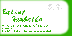 balint hambalko business card